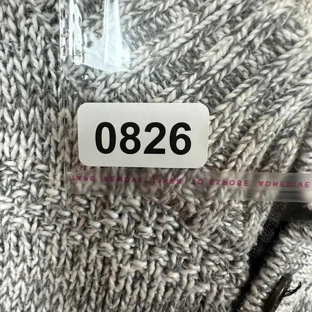 Outpost Makers Men’s Shawl Collar Henley Sweater Gray Knit Button Pullover L